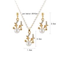 Ig Style Sweet Antlers Alloy Plating Inlay Artificial Pearls Gold Plated Silver Plated Women's Earrings Necklace main image 2