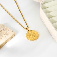 304 Stainless Steel 18K Gold Plated Simple Style Plating Sun Pendant Necklace main image 3