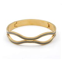 Simple Style Geometric Stainless Steel Plating Gold Plated Men's Bangle sku image 4
