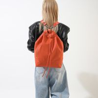 Medium Solid Color Casual Daily Shopping Women's Backpack sku image 2