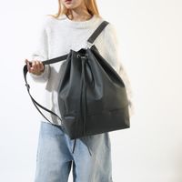 Medium Solid Color Casual Daily Shopping Women's Backpack sku image 4