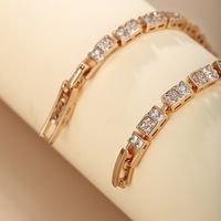 Glam Xuping Glänzend Quadrat 18 Karat Vergoldet Künstlicher Diamant Legierung Kupfer Großhandel Armbänder main image 5