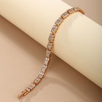 Glam Xuping Shiny Square 18k Gold Plated Artificial Diamond Alloy Copper Wholesale Bracelets main image 4