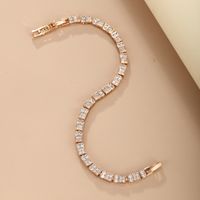 Glam Xuping Shiny Square 18k Gold Plated Artificial Diamond Alloy Copper Wholesale Bracelets main image 3