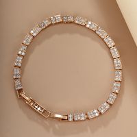Glam Xuping Shiny Square 18k Gold Plated Artificial Diamond Alloy Copper Wholesale Bracelets main image 1