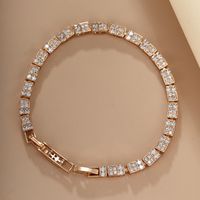 Glam Xuping Shiny Square 18k Gold Plated Artificial Diamond Alloy Copper Wholesale Bracelets main image 6