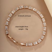 Glam Xuping Shiny Square 18k Gold Plated Artificial Diamond Alloy Copper Wholesale Bracelets sku image 1