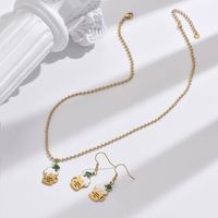 304 Stainless Steel 14K Gold Plated Classic Style Enamel Plating Beer Hat Wine Glass Earrings Necklace main image 2