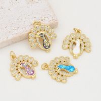 1 Piece Simple Style Peacock Copper Plating Inlay Jewelry Accessories main image 1
