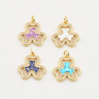 1 Piece Simple Style Shamrock Copper Plating Inlay Jewelry Accessories main image 3