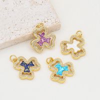 1 Piece Simple Style Shamrock Copper Plating Inlay Jewelry Accessories main image 1