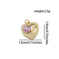 1 Piece Simple Style Letter Heart Shape Copper Plating Inlay Jewelry Accessories sku image 3