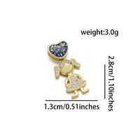 1 Piece Cute Cartoon Character Heart Shape Copper Plating Inlay Jewelry Accessories sku image 1