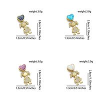 1 Piece Cute Cartoon Character Heart Shape Copper Plating Inlay Jewelry Accessories main image 2