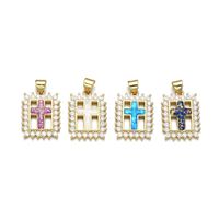 1 Piece Simple Style Cross Copper Plating Inlay Jewelry Accessories main image 4
