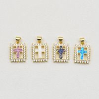 1 Piece Simple Style Cross Copper Plating Inlay Jewelry Accessories main image 3