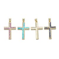 1 Piece Basic Cross Copper Plating Inlay Jewelry Accessories main image 4