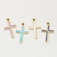 1 Piece Basic Cross Copper Plating Inlay Jewelry Accessories main image 3