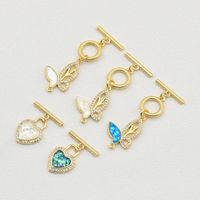 1 Piece Simple Style Heart Shape Butterfly Copper Plating Inlay Jewelry Accessories main image 4