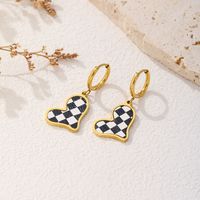 1 Pair Simple Style Devil's Eye Heart Shape Snake Plating Titanium Steel 18K Gold Plated Drop Earrings main image 3