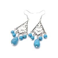 1 Pair Vintage Style Bohemian Geometric Plating Inlay Alloy Resin Drop Earrings main image 9