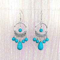 1 Pair Vintage Style Bohemian Geometric Plating Inlay Alloy Resin Drop Earrings main image 10