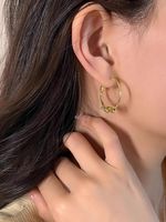 1 Pair Simple Style Geometric Alloy Hoop Earrings main image 3