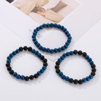 Basic Geometric Agate Red Iron Stone Beaded Unisex Bracelets main image 1