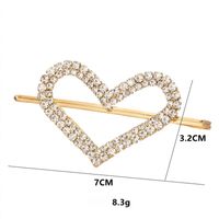 Women's Simple Style Round Heart Shape Alloy Plating Inlay Rhinestones Hair Clip main image 2