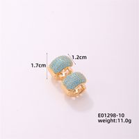 1 Piece Casual Simple Style Geometric Copper Zircon Gold Plated Silver Plated Huggie Earrings main image 2
