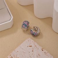 1 Piece Casual Simple Style Geometric Copper Zircon Gold Plated Silver Plated Huggie Earrings main image 4