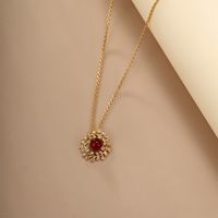 Ig Style Xuping Sun Crown Butterfly Copper Alloy Plating Hollow Out Inlay Artificial Diamond 14k Gold Plated 24k Gold Plated Women's Pendant Necklace main image 5