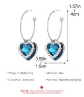 1 Pair Elegant Simple Style Heart Shape Alloy Drop Earrings main image 2