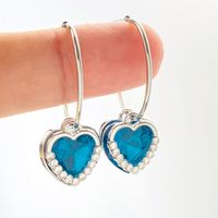 1 Pair Elegant Simple Style Heart Shape Alloy Drop Earrings main image 3