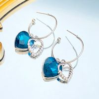 1 Pair Elegant Simple Style Heart Shape Alloy Drop Earrings main image 5