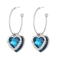1 Pair Elegant Simple Style Heart Shape Alloy Drop Earrings sku image 2