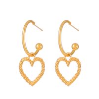1 Pair Elegant Simple Style Heart Shape Alloy Drop Earrings sku image 1