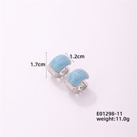 1 Piece Casual Simple Style Geometric Copper Zircon Gold Plated Silver Plated Huggie Earrings sku image 2