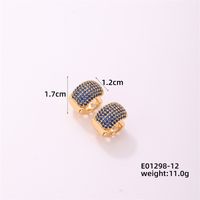 1 Piece Casual Simple Style Geometric Copper Zircon Gold Plated Silver Plated Huggie Earrings sku image 3