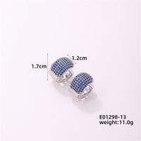 1 Piece Casual Simple Style Geometric Copper Zircon Gold Plated Silver Plated Huggie Earrings sku image 4