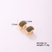 1 Piece Casual Simple Style Geometric Copper Zircon Gold Plated Silver Plated Huggie Earrings sku image 5