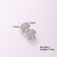 1 Piece Casual Simple Style Geometric Copper Zircon Gold Plated Silver Plated Huggie Earrings sku image 8