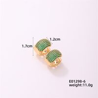 1 Piece Casual Simple Style Geometric Copper Zircon Gold Plated Silver Plated Huggie Earrings sku image 11