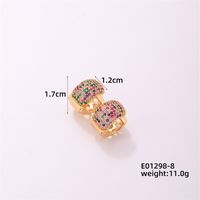 1 Piece Casual Simple Style Geometric Copper Zircon Gold Plated Silver Plated Huggie Earrings sku image 13