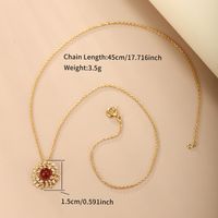 Ig Style Xuping Sun Crown Butterfly Copper Alloy Plating Hollow Out Inlay Artificial Diamond 14k Gold Plated 24k Gold Plated Women's Pendant Necklace sku image 5