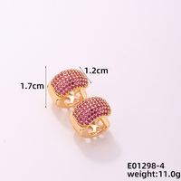 1 Piece Casual Simple Style Geometric Copper Zircon Gold Plated Silver Plated Huggie Earrings sku image 9
