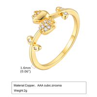 Copper Vintage Style Simple Style Plating Inlay Flower Zircon Open Rings sku image 1