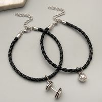 Casual Simple Style Barbell Basketball Alloy Valentine's Day Unisex Bracelets main image 5