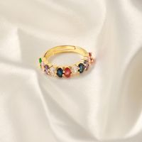 Elegant Glam Luxurious Solid Color Copper Plating Inlay Zircon 18k Gold Plated Open Rings main image 4