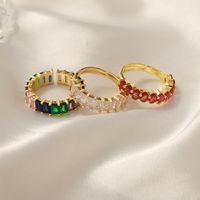 Elegant Glam Luxurious Solid Color Copper Plating Inlay Zircon 18k Gold Plated Open Rings main image 5